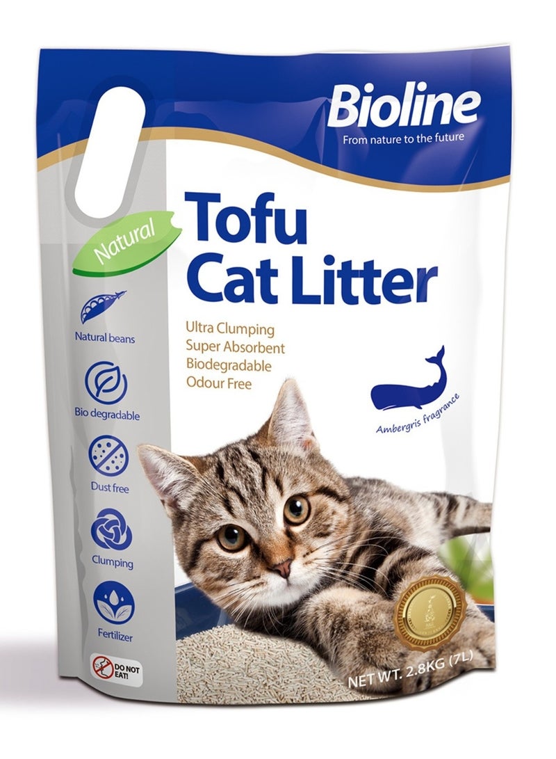 بايولاين رمل قطط من التوفو 7 لتر - برائحة العنبر - Image 4